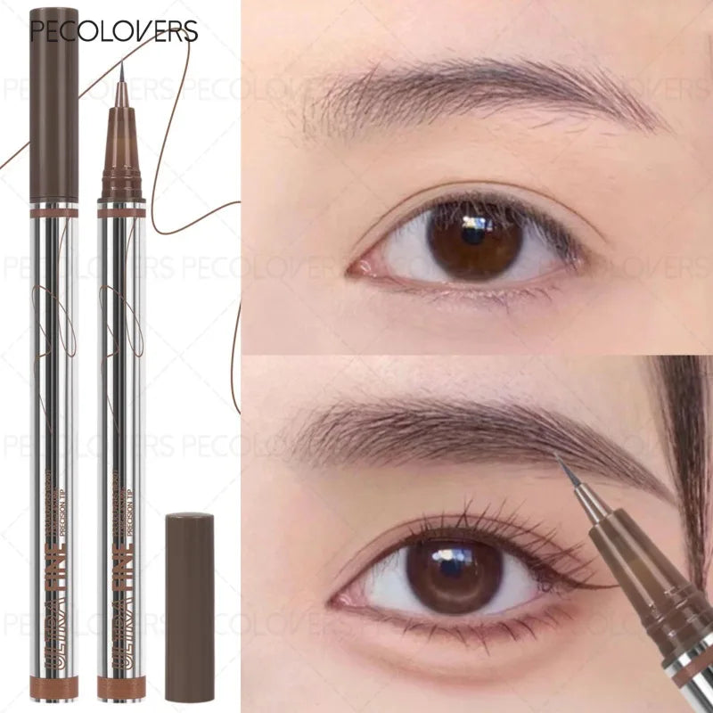 Ultra-fine Eyebrow Pencil with Silver Rod, Multiple Colors To Choose From, Filling in Eyebrows, Waterproof and Sweatproof