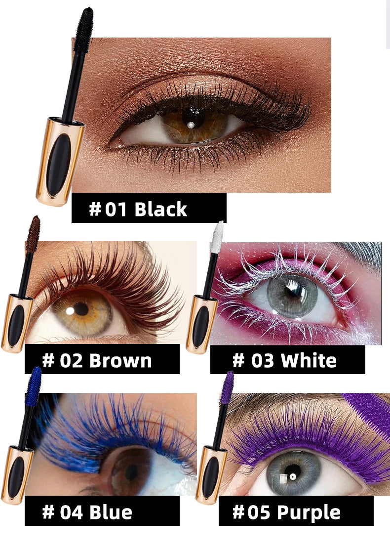 5D Silk Mascara with Big Eyes, Strong and Lasting Black Content and Length, Waterproof and Non-caking, and Prolonged Mascara.