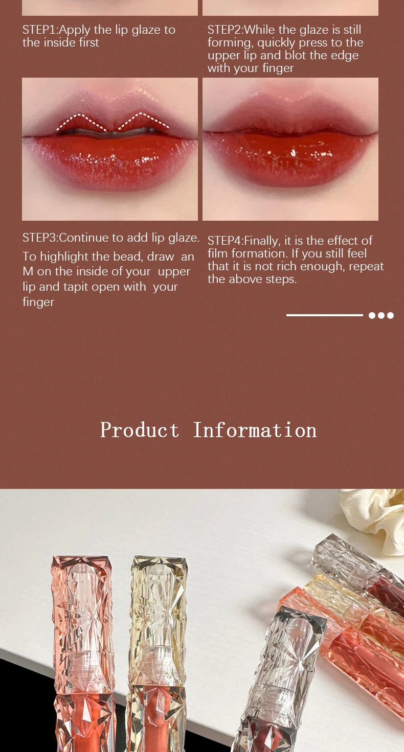 Lip Gloss Long-lasting Moisturizing Waterproof Non-fading Mirror Moisturizing Lip Gloss Women's Cosmetics