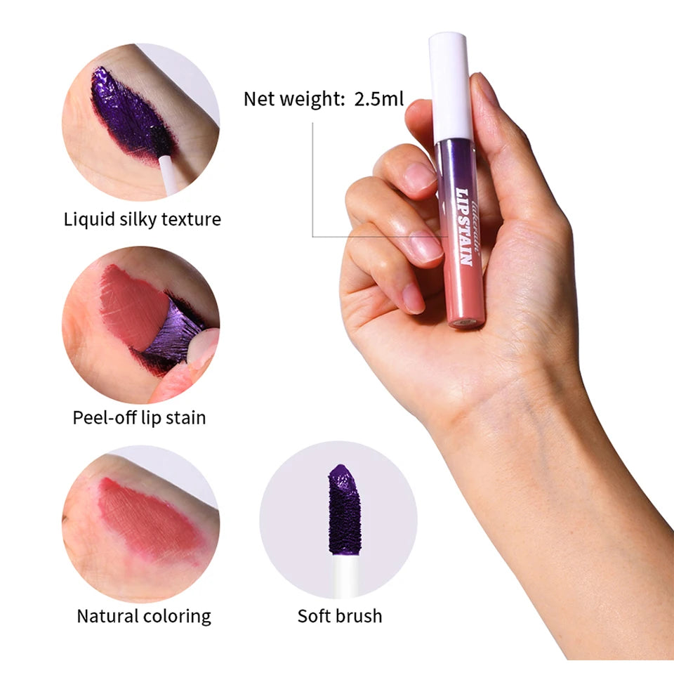 Blading Lip Gloss Peel and Stick Set Long-lasting Waterproof Pink Lip Gloss Transfer Resistant Natural Lip Gloss For Women