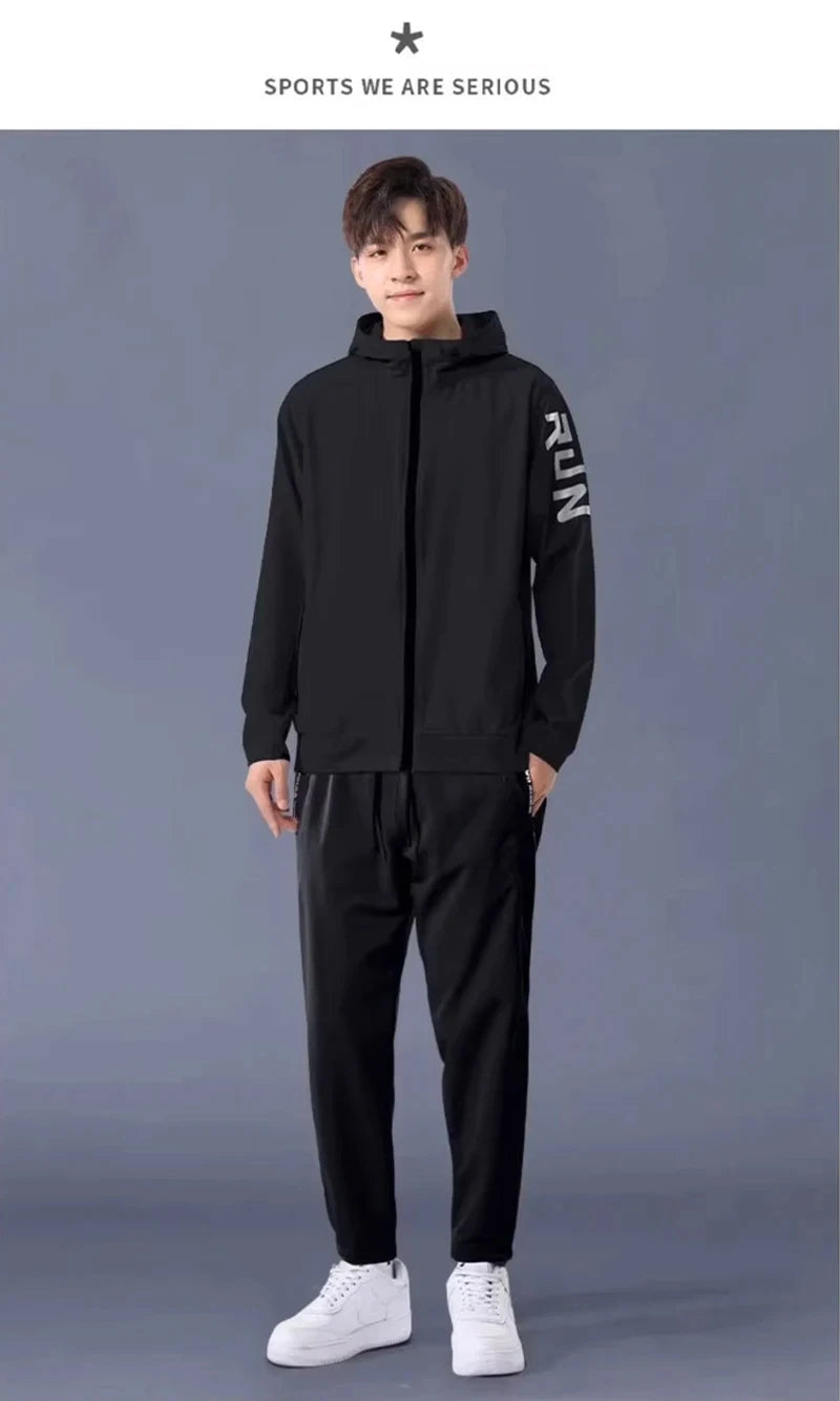 Men's Sportswear Set - Loose - Fit, Quick - Dry, Ideal for Fitness, Running, Gym & Outdoor Training