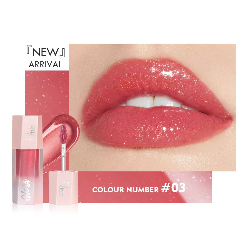Glitter Liquid Lipstick, Shiny Finish, Smooth & Long-Lasting Waterproof Lip Oil, Gorgeous Lip Makeup Gift For Women