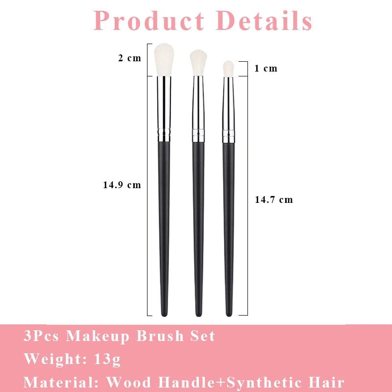 Makeup Brushes 3 Pcs Set Eyeshadow Nose Shadow Soft Hair Face Cosmetics Blending Smudge Shader Brush Beauty Tools Kits