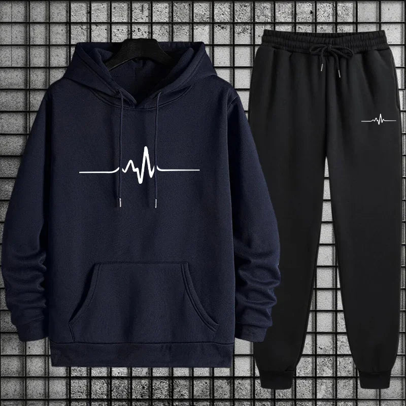 2025 Men's Streetwear Tracksuit Set Oversized Hoodie and Baggy Joggers Urban Hip Hop Fashion Sportswear Fall/winter Jogging Suit