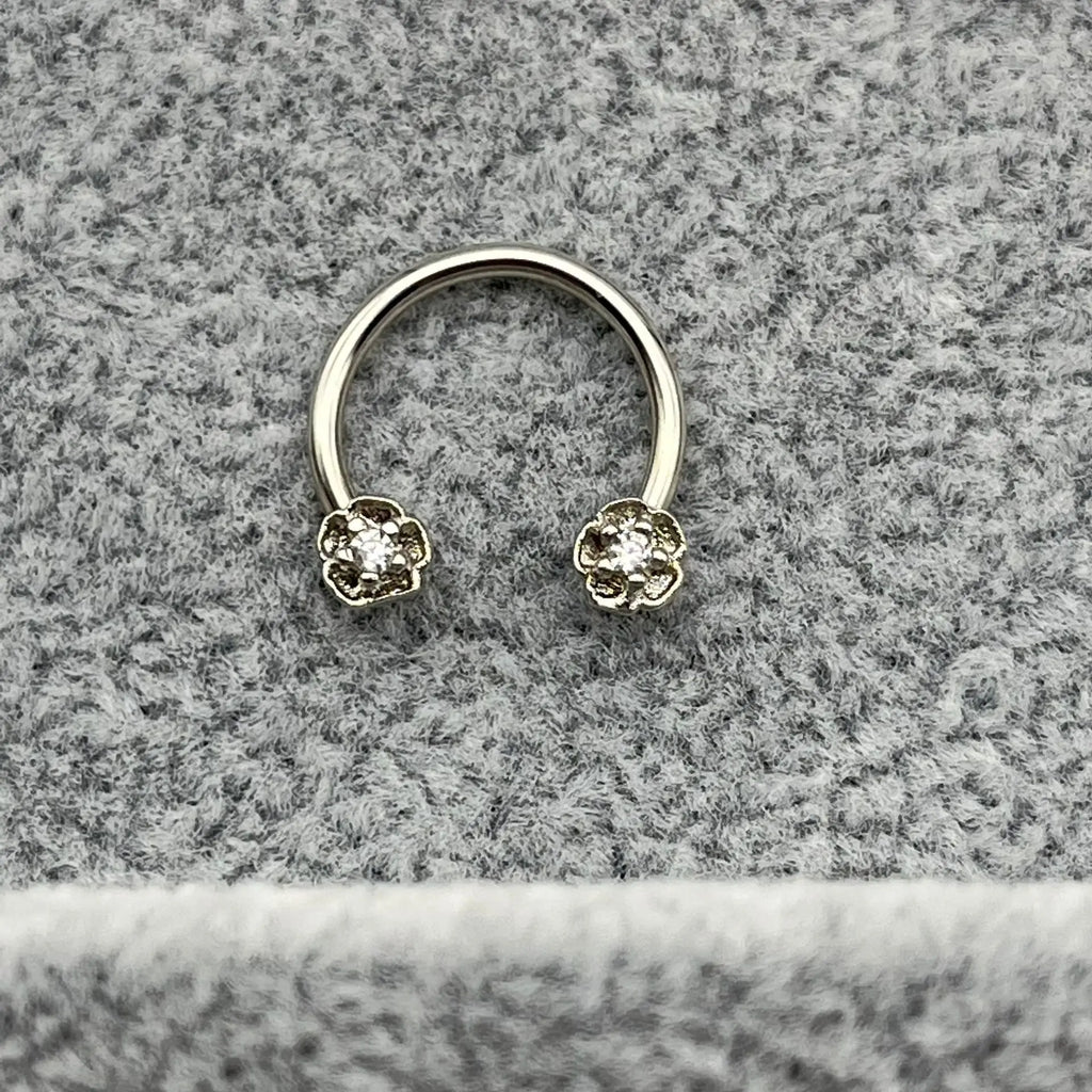 Horseshoe Ring Nose Ring Hinged Segment Septum Piercing Clicker Hoop Ear Cartilage Earrings Helix Silver Color Body Jewelry