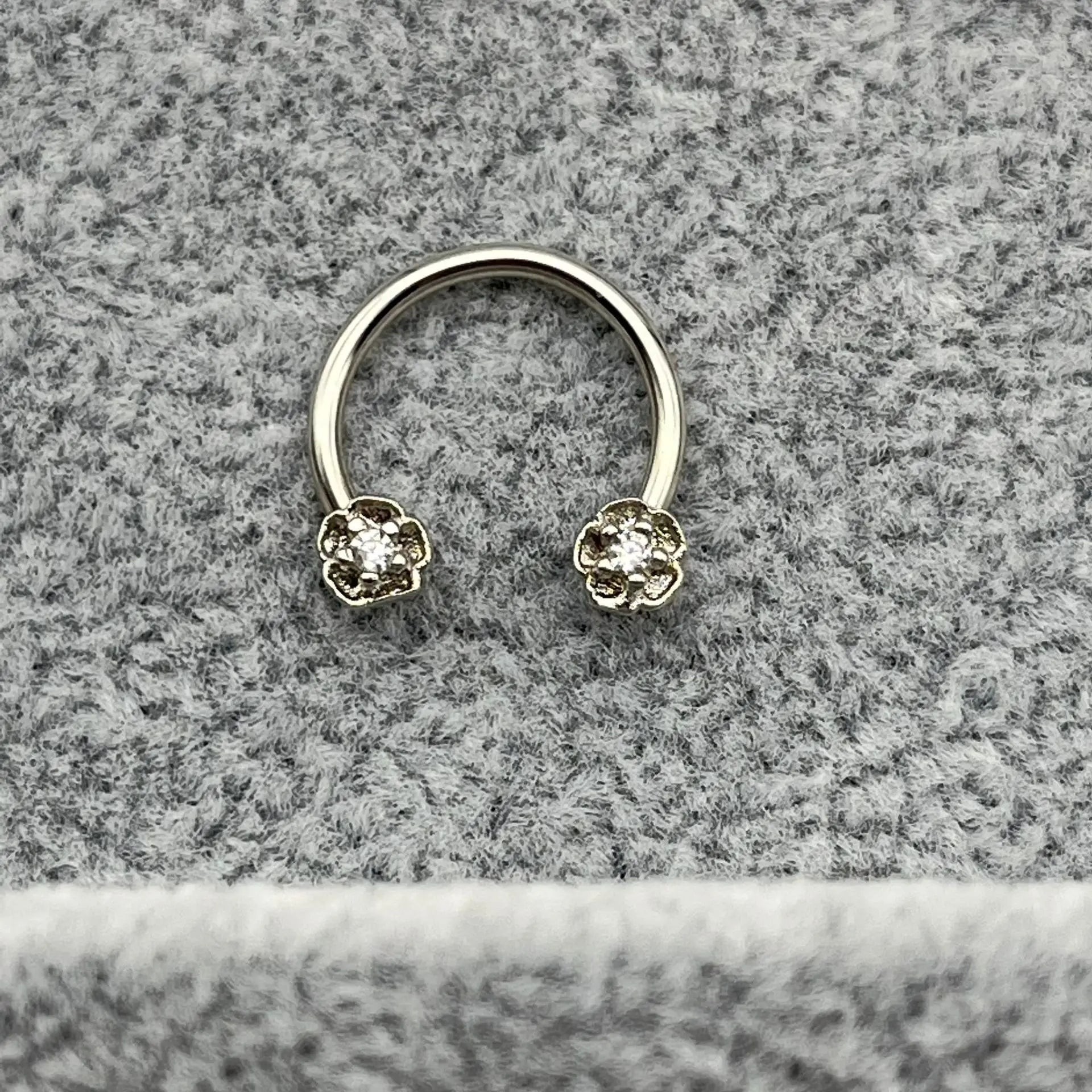 Horseshoe Ring Nose Ring Hinged Segment Septum Piercing Clicker Hoop Ear Cartilage Earrings Helix Silver Color Body Jewelry