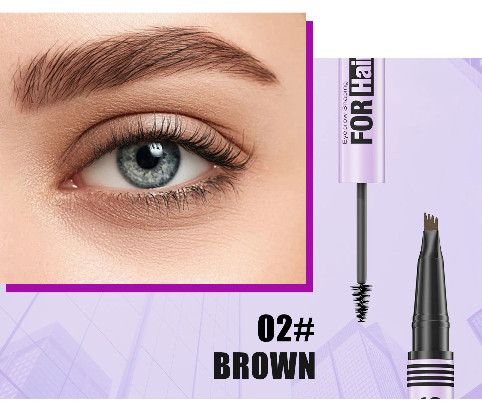 Waterproof Eyebrow Pencil 2in1 Liquid Gel Pen Long Lasting Cream Makeup Kit Four Claw Double End Natural Brow Styler
