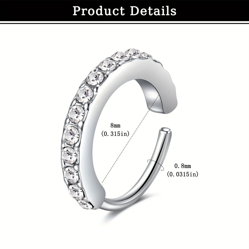 1pc 20G Nose Ring Earrings, Stainless Steel Hypoallergenic Piercing Jewelry, Fashionable Minimalist Retro Chic