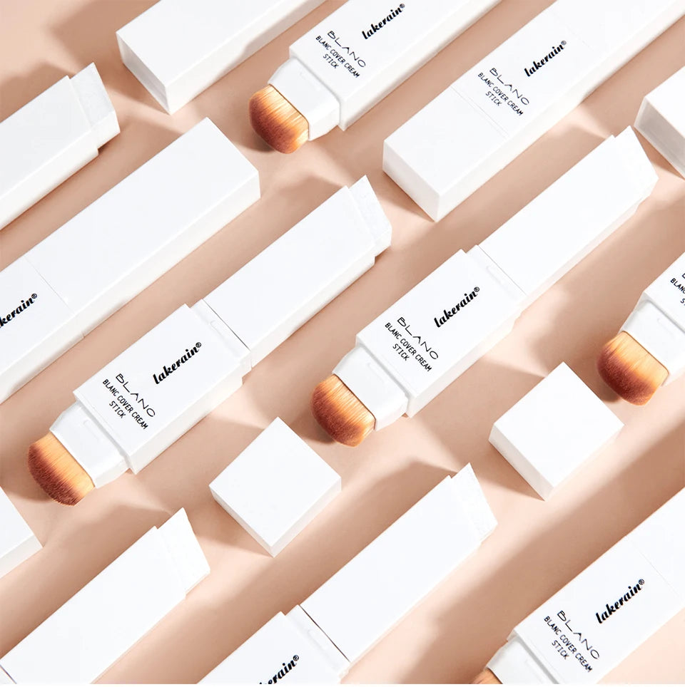 Foundation Stick Color Changing Foundation Detachable Brush Blanc Cover Cream Stick High Coverage Smoothly Blending Base Makeup