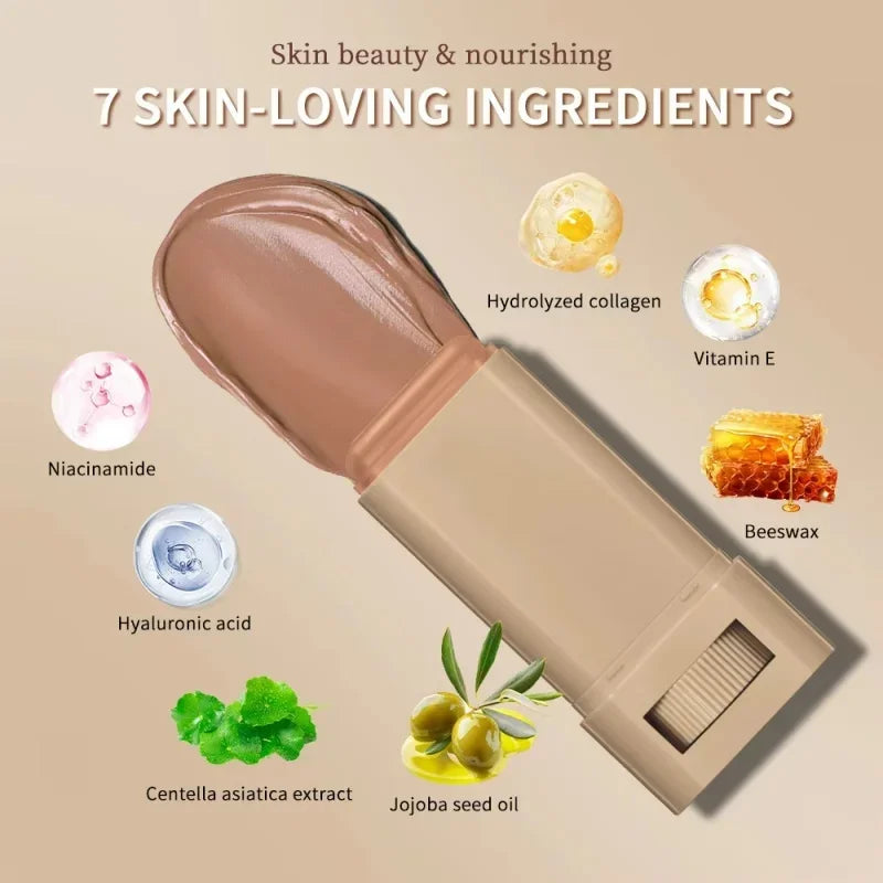 Stick Foundation Boosted Skin Tint Foundation Stick Smooth Plumper Hight Coverage Travel Bronze Foundation Stick Makeup