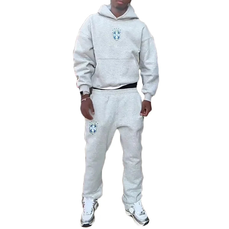 American Hip-Hop Sets Mens High Street Y2K Hoodie Straight Sweatpants Couple Printed Suit Spring Autumn Streetwear Hoodie Sets