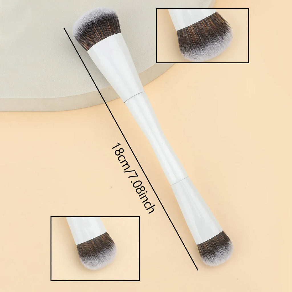1 pcs Dual Head Makeup BrushAngled Head Foundation BrushRound Foundation BrushContouring BrushFlat Head Foundation Brush