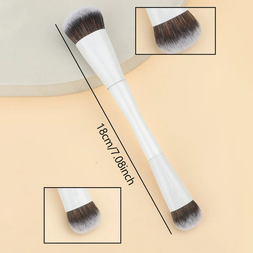 1 pcs Dual Head Makeup BrushAngled Head Foundation BrushRound Foundation BrushContouring BrushFlat Head Foundation Brush