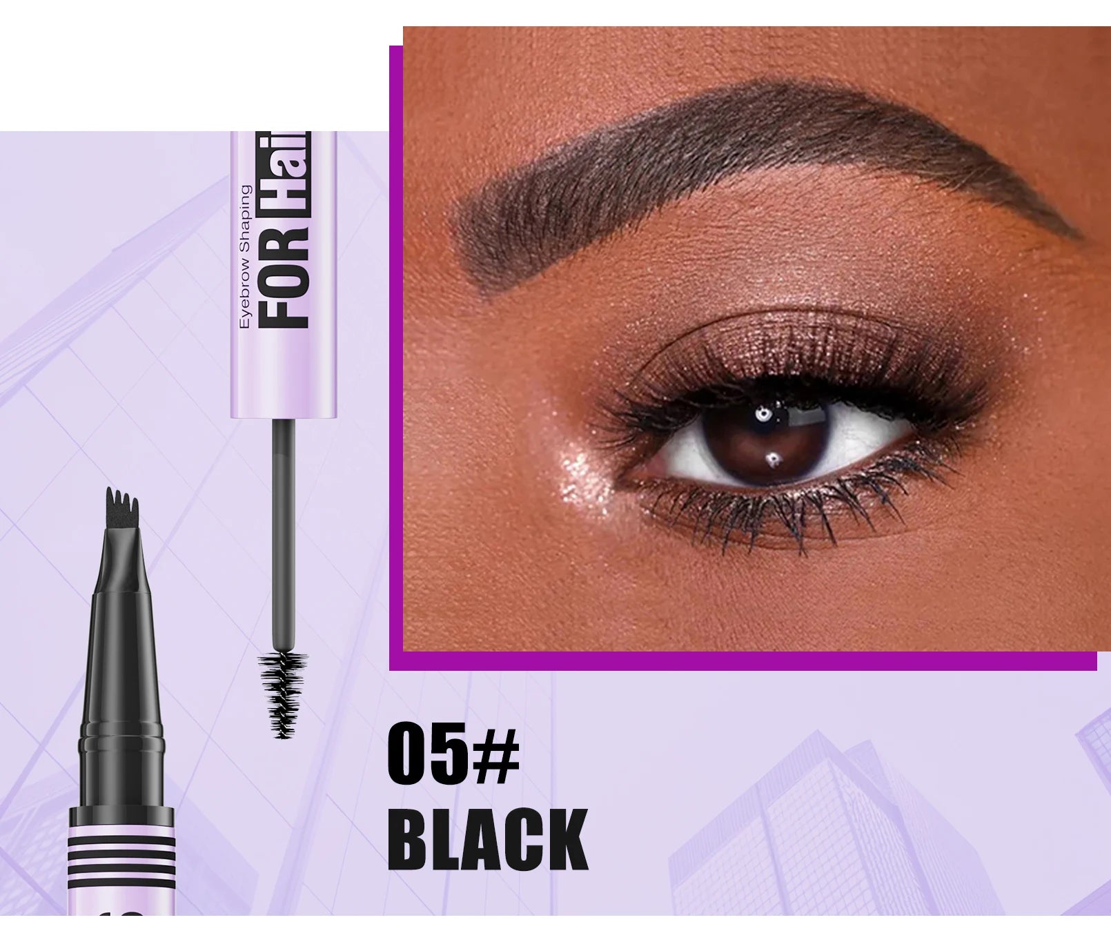 Waterproof Eyebrow Pencil 2in1 Liquid Gel Pen Long Lasting Cream Makeup Kit Four Claw Double End Natural Brow Styler