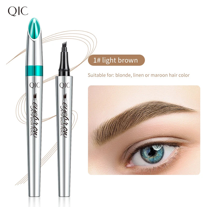 4 Points Eyebrow Pen 5 Colors Liquid Brow Pencil Dark Brown Microblading Eyebrow Pencil Waterproof Eyebrow Tattoo Pen Cosmetics