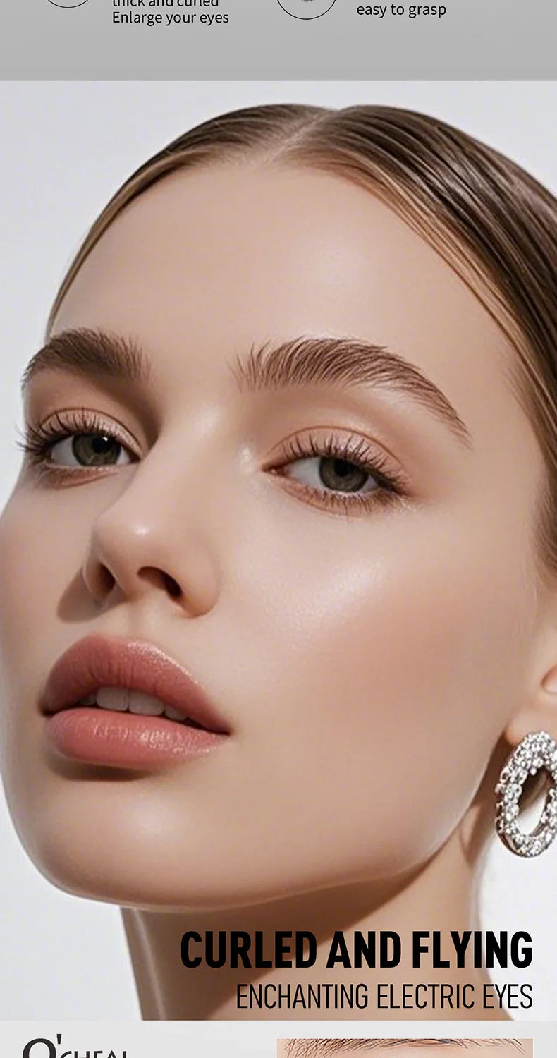 Silver Tube Mascara – Volumizing, Lengthening & Curling Formula, Waterproof & Smudge-Proof with Clump-Free, Flake-Resistant Wear