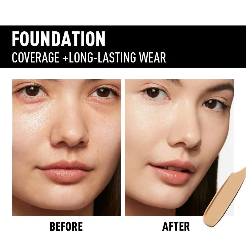 Facial Liquid Foundation 30ml High Coverage Waterproof and Sweatproof Concealer Makeup Foundation Liquid Foundation Makeup