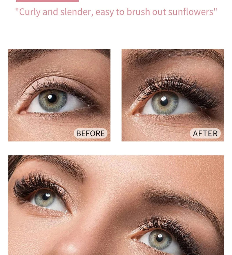 Mascara is waterproof and non-makeup taken off, lengthened, encrypted, slender, curled and long-lasting and non-smudge base