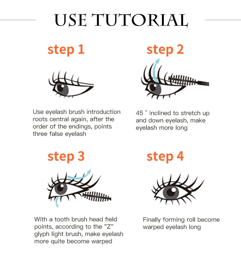 QIC Mascara with Large Brush Head, Easy to Apply, Non-Clumping, Non-Fading