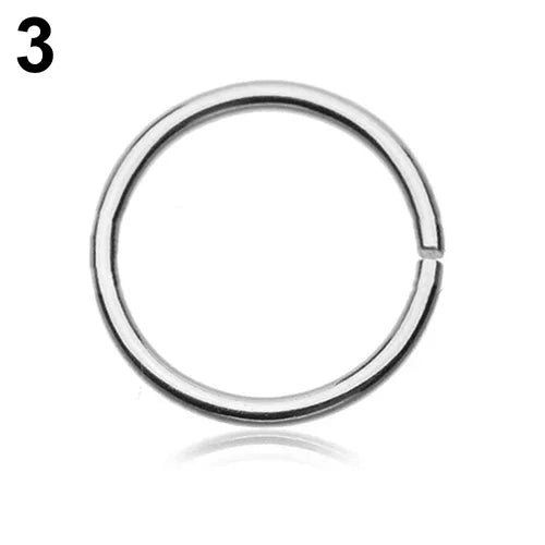 3pcs Nose Rings Hoop Hinged Clicker Segment Nose Rings Ear Cartilage Ring Clip Stainless Steel Ear Nose Body Piercing Jewelry