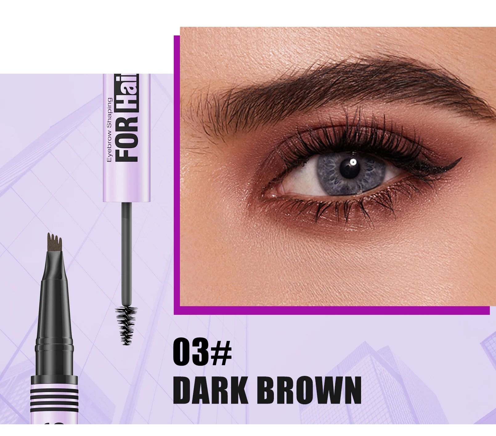 Waterproof Eyebrow Pencil 2in1 Liquid Gel Pen Long Lasting Cream Makeup Kit Four Claw Double End Natural Brow Styler