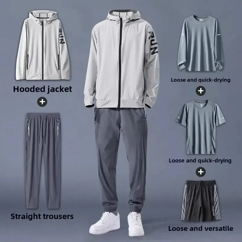Men's Sportswear Set - Loose - Fit, Quick - Dry, Ideal for Fitness, Running, Gym & Outdoor Training