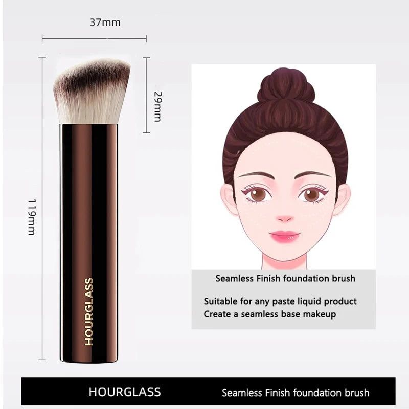 Hourglass Seamless Finish Foundation Brush Angled Foundation Brush Face Buildable Coverage Liquid Cream Foundation Makeup Tool