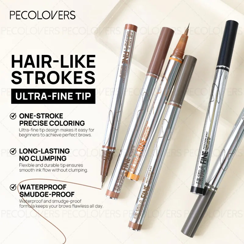 Ultra-fine Eyebrow Pencil with Silver Rod, Multiple Colors To Choose From, Filling in Eyebrows, Waterproof and Sweatproof