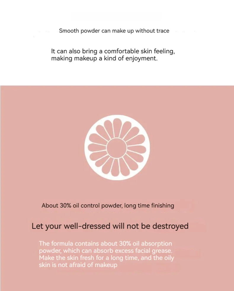 Setting Powder Oil Control Makeup Setting Brightening Skin Tone Setting Powder With Mirror Compact Portable Makeup Powder