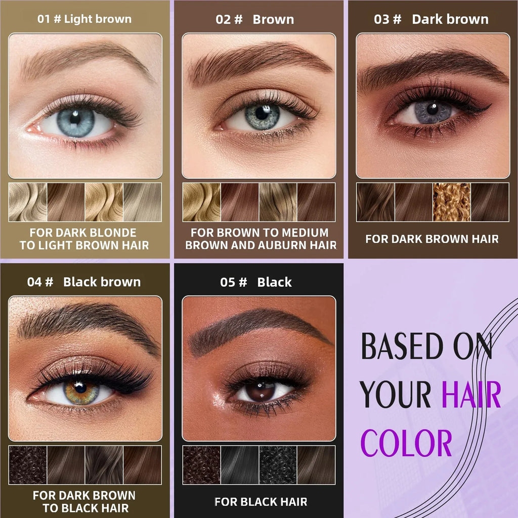 Waterproof Eyebrow Pencil 2in1 Liquid Gel Pen Long Lasting Cream Makeup Kit Four Claw Double End Natural Brow Styler