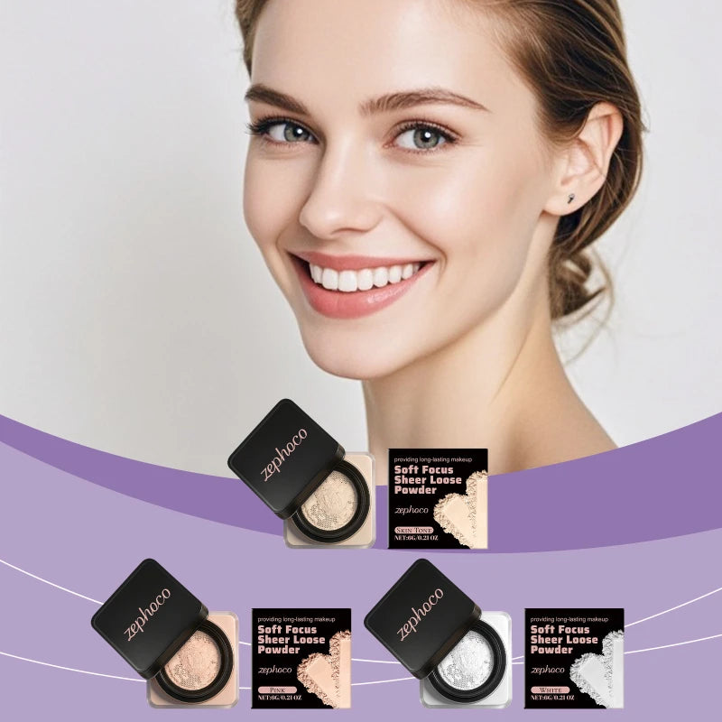Soft Focus Sheer Loose Powder Series Delicate Lightweight Breathable Nature Refresh Non-greasy Setting Powder All Skin Type Tone