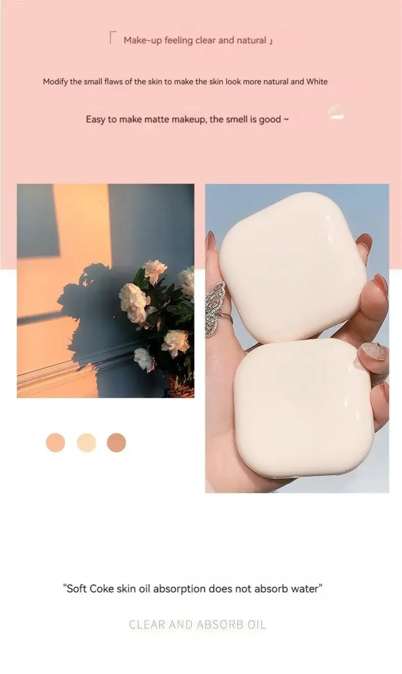 Setting Powder Oil Control Makeup Setting Brightening Skin Tone Setting Powder With Mirror Compact Portable Makeup Powder