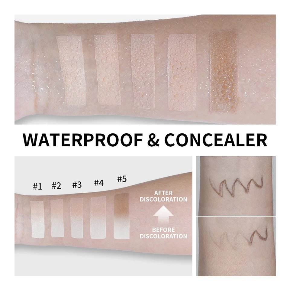 Foundation Stick Color Changing Foundation with Detachable Brush Blanc Cover Cream Stick Changing Hight Coverage Base Makeup