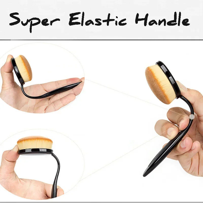 10 PCS Oval Makeup Brushes Toothbrush Make Up Brushes Set Foundation Contour Powder Eyebrow Blush Eyeshadow Brush Cosmetics Tool