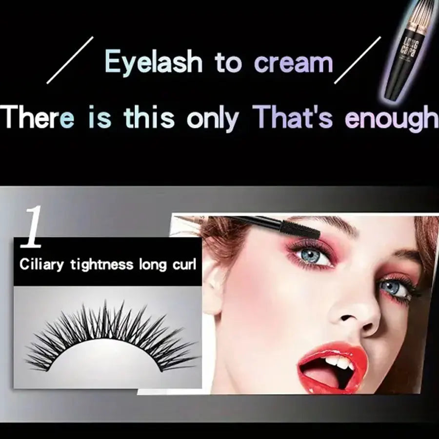 Waterproof 4D Mascara Thick Long Smudge-proof Plump Encrypted Long-lasting Curling Large Eye Makeup, Makeup Tools