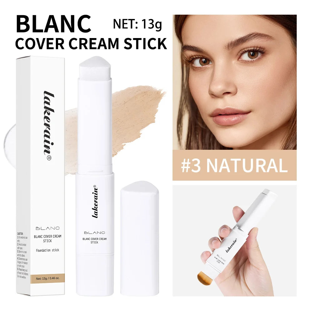 Foundation Stick Color Changing Foundation Detachable Brush Blanc Cover Cream Stick High Coverage Smoothly Blending Base Makeup