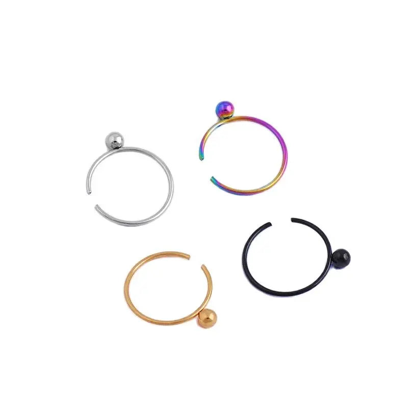 2016 hot sell Indian style 2pcs/Set  Surgical Steel Nose Rings Oil Drop Nose Ring 2*1.6*11mm  Bone Stud  Body Jewelrys