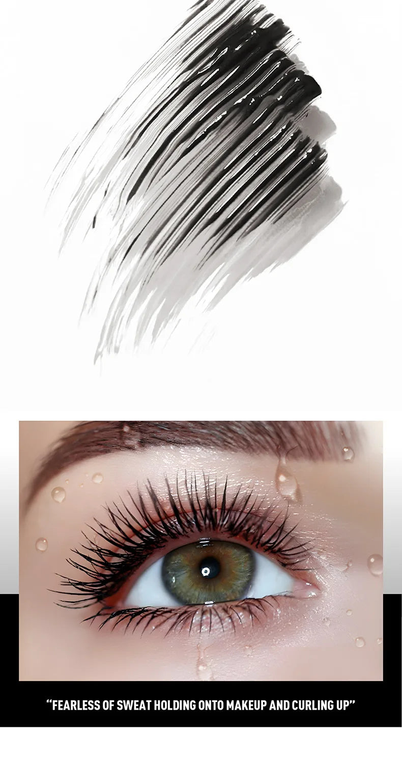 Silver Tube Mascara – Volumizing, Lengthening & Curling Formula, Waterproof & Smudge-Proof with Clump-Free, Flake-Resistant Wear