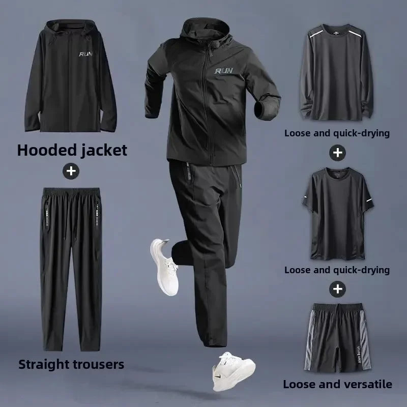 Men's Sportswear Set - Loose - Fit, Quick - Dry, Ideal for Fitness, Running, Gym & Outdoor Training