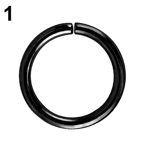 3pcs Nose Rings Hoop Hinged Clicker Segment Nose Rings Ear Cartilage Ring Clip Stainless Steel Ear Nose Body Piercing Jewelry