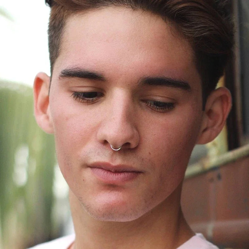 3pcs Nose Rings Hoop Hinged Clicker Segment Nose Rings Ear Cartilage Ring Clip Stainless Steel Ear Nose Body Piercing Jewelry