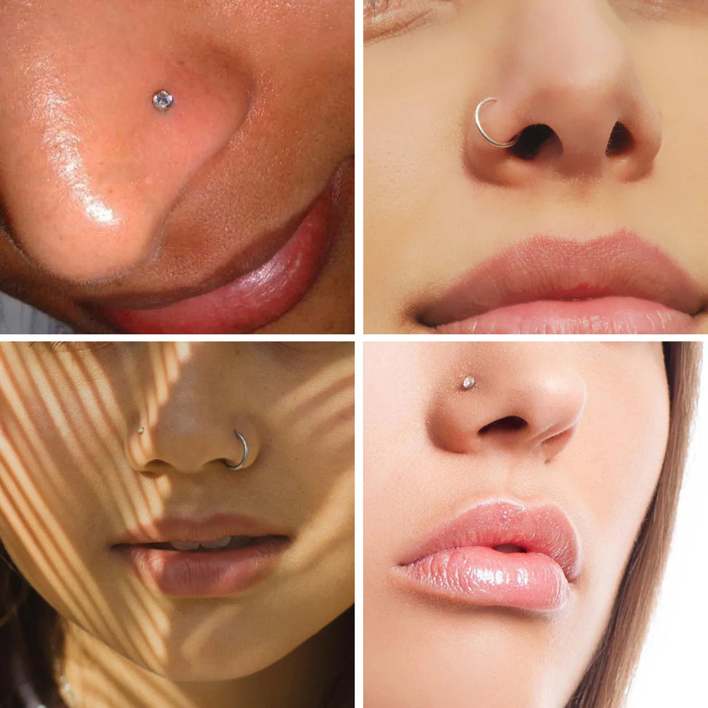 7pcs Nose Piercing Kit Nose Ring Piercing Kit, Nose Piercing Kit with Nose Rings Disposable Nose Piercing Gun Kit