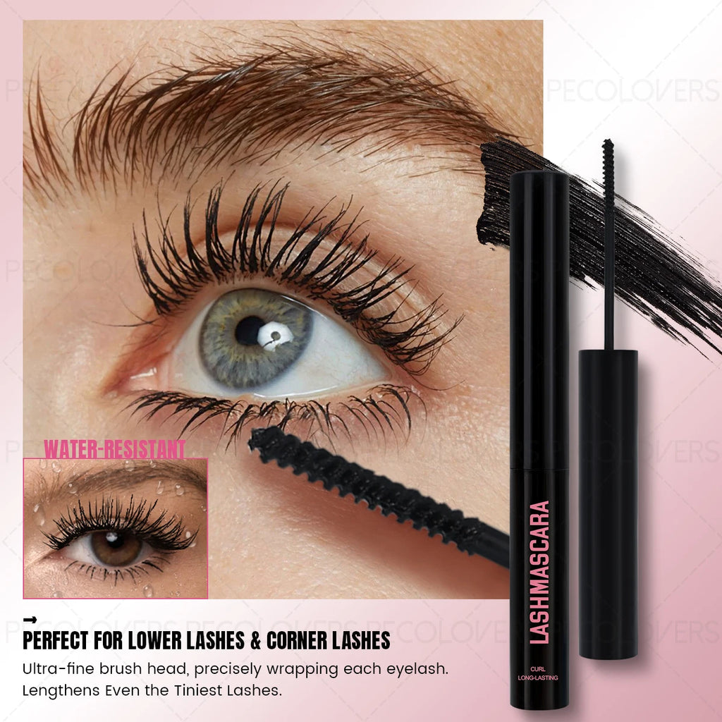 Waterproof, Creates Thicker, Longer and Curled Eyelashes, Precision Brush Head, No Clumping, Black Mascara, Christmas Gift