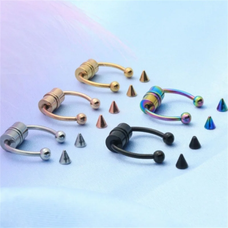 Magnetic Horseshoe Nose Rings, 316L Stainless Steel, Faux Septum Rings, Fake Piercing, Clip on, Hoop Rings, Gift for Women, Girl