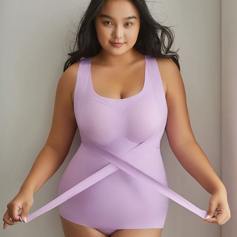 Body Shapewear for Women Seamless Solid Shaping Full Bodysuit Crew Neck Tummy Control Slimming Body Shaper Underwear & Shapewear