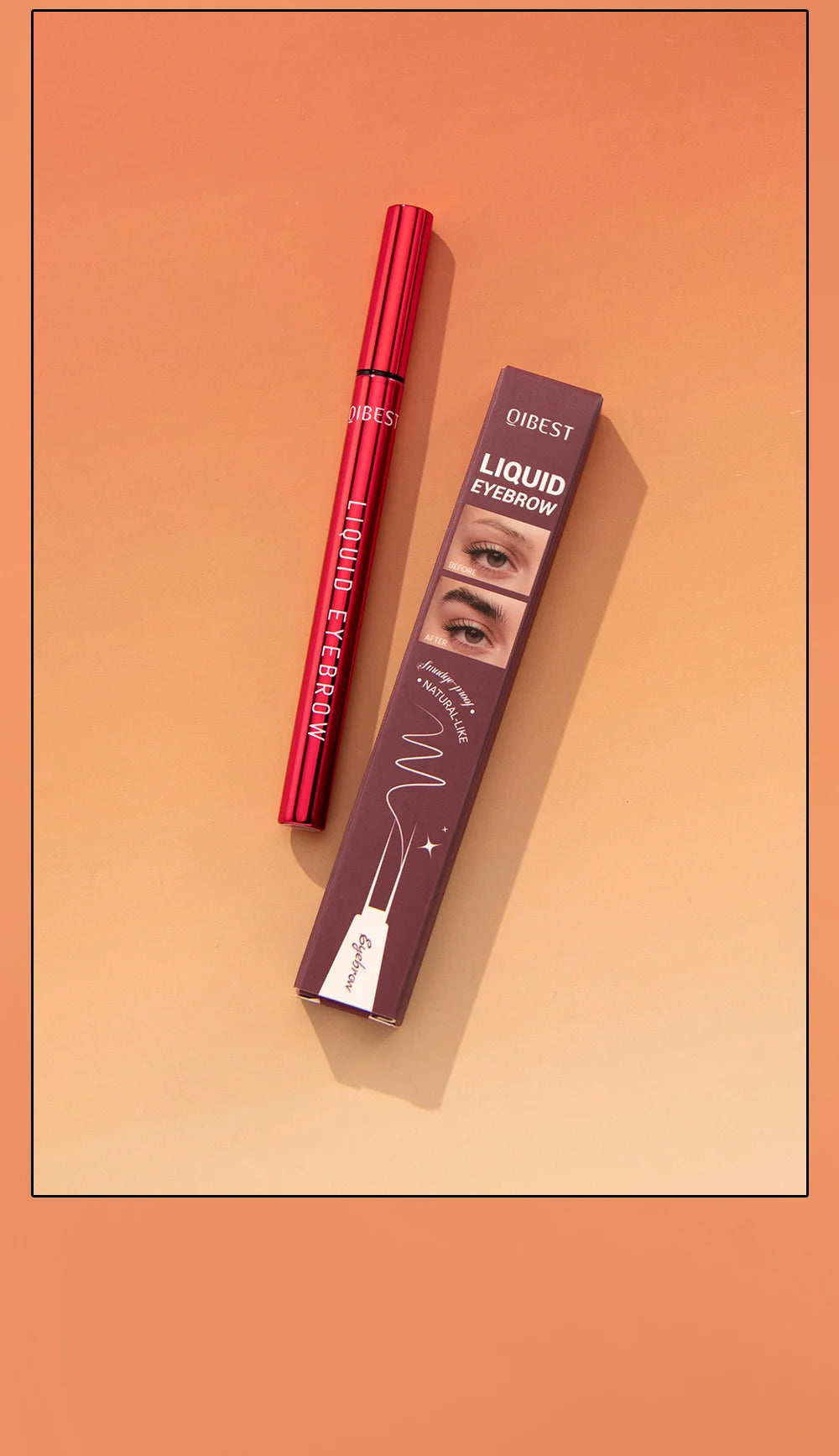 Eyebrow pencil waterproof and oil-proof, not easy to smudge, dark brown, light brown, with distinct roots