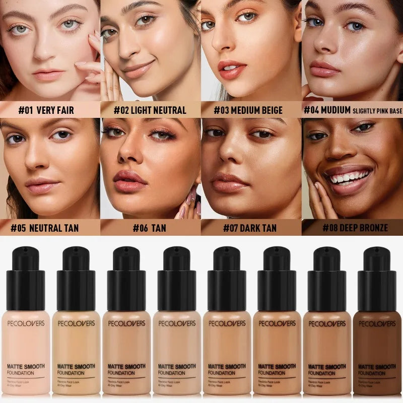 Facial Liquid Foundation 30ml High Coverage Waterproof and Sweatproof Concealer Makeup Foundation Liquid Foundation Makeup