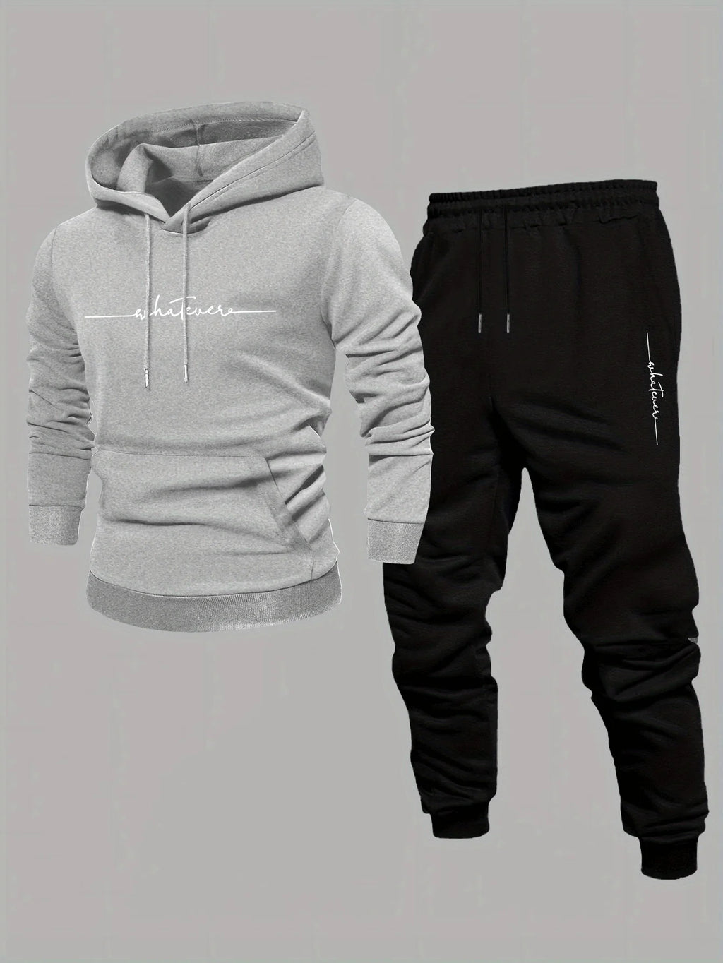 Hoodie sweatshirt men's autumn and winter sportswear and casual set trendy American high street versatile printed coat