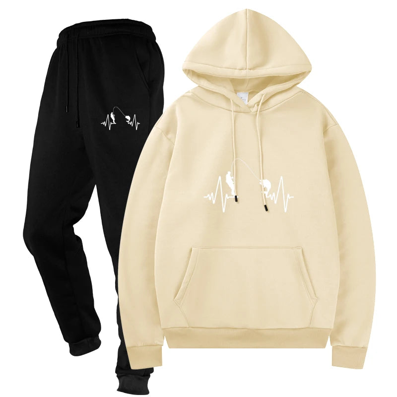 Men's Top and Pants Male Streetwear Casual Two - Piece Tracksuit Sportswear Set Sweat Suit Sporting Suits