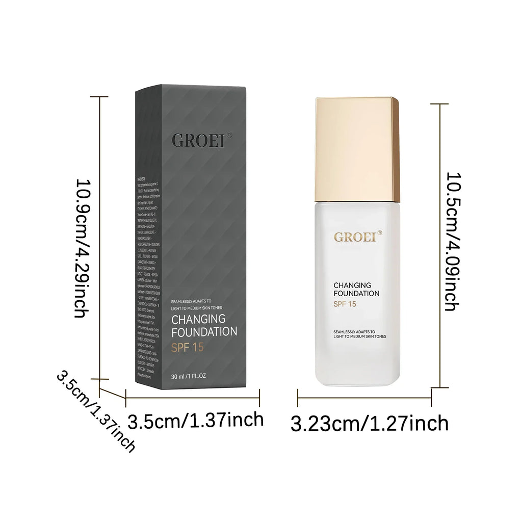 Color Changing Foundation Moisturizer Hydrating Oil-control  Color Longwearing Waterproof Travel Coverage Make Up Foundation